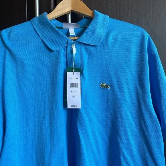Lacoste Vibrant Blue Polo Shirt cotton Men's Regular Fit size 3XL - Picture 3 of 4
